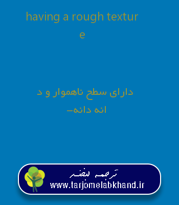 having a rough texture به فارسی